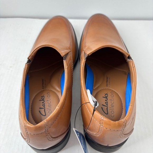 Clarks Whiddon Step Loafer Leather Slip on Dark Tan Comfort Dress Shoe Men\'s 7 M main image 5